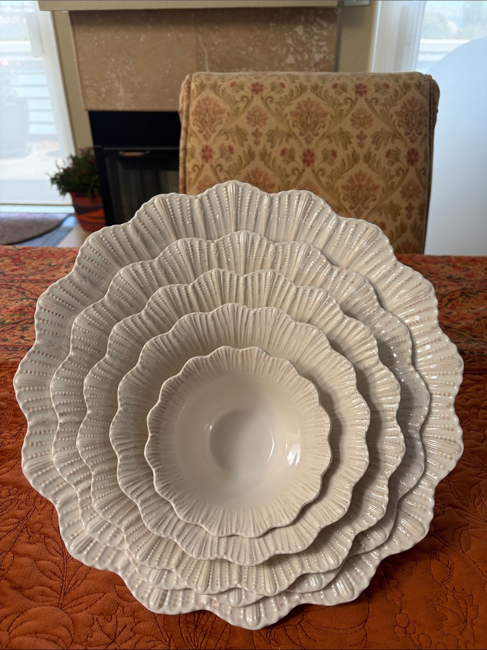 Pottery Barn Monique Lhuillet Claudia Outdoor Melamine Nested Serving Bowls
